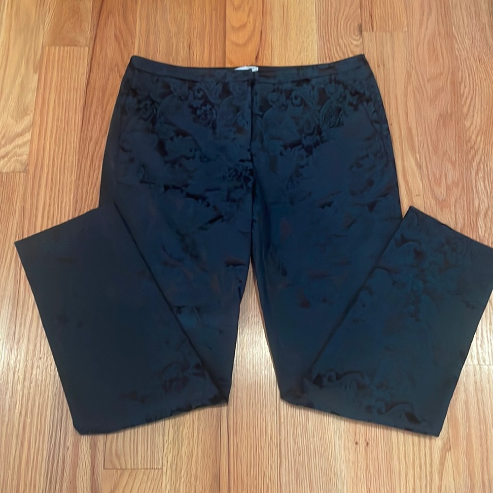 halogen festive holiday pants - black/green jacquard